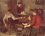 Emile Friant Famous Paintings - The Frugal Repast